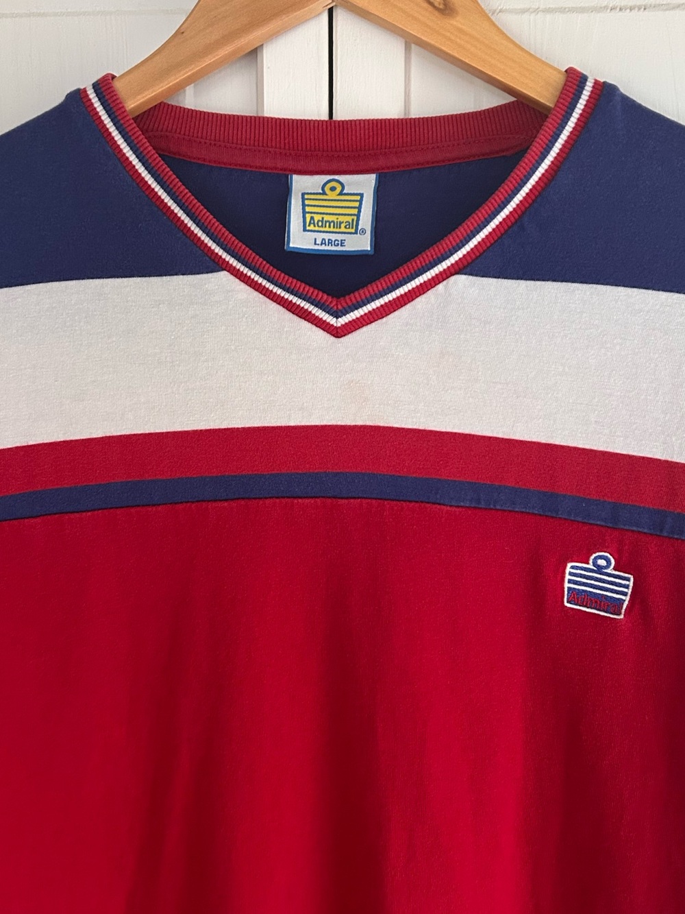Admiral England 1982 World Cup Mens Size L Short Sleeve Retro Soccer Shirt
